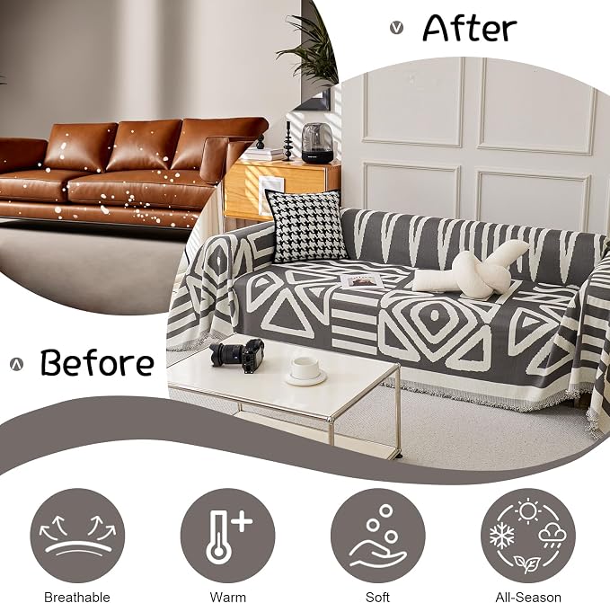 VClife Sofa Cover, Bohemian Style Large Couch Covers - Image 4