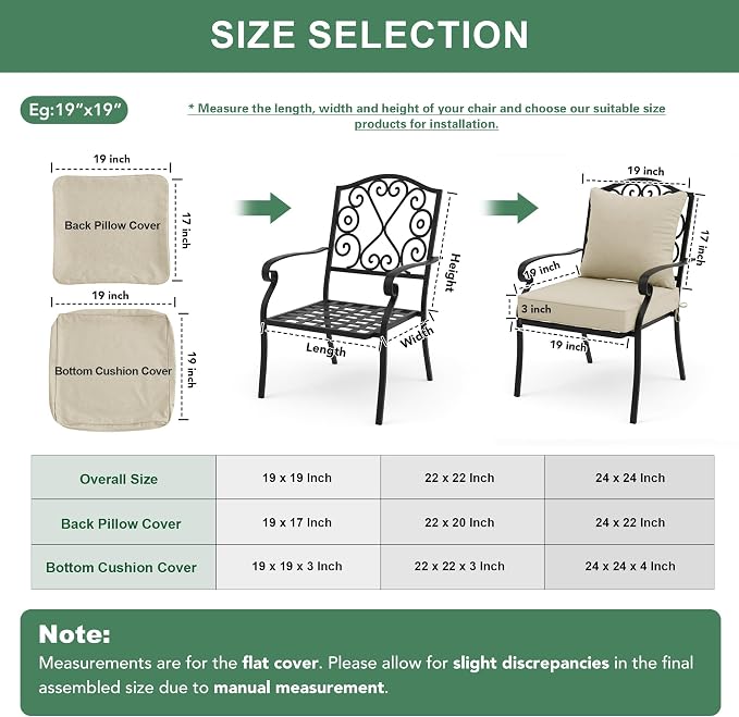Summsun Patio Chair Cushions Set of 4, Faux Linen Outdoor Furniture Cushions - Image 7