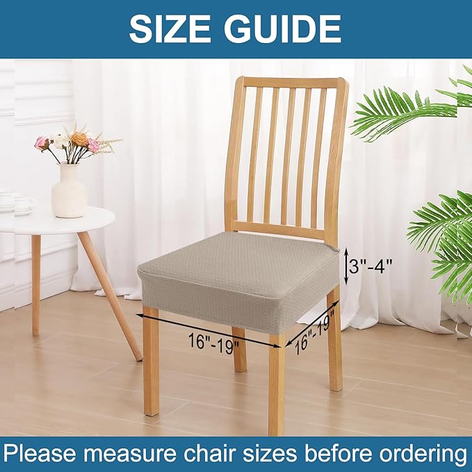 Smiry Waterproof Seat Covers for Dining Room Chairs Set of 10, Stretch Jacquard - Image 2
