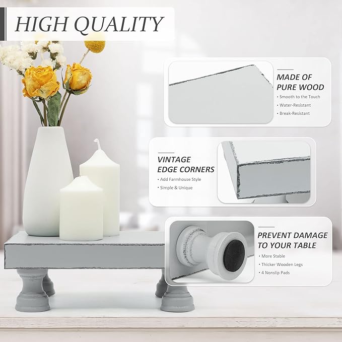 EOSAHR Decorative Wood Riser for Display : Modern Farmhouse Pedestal Stand for - Image 5