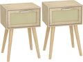 LAATOOREE Nightstand Set of 2, Small Bedside Table, Boho Side End Table by LAATOOREE