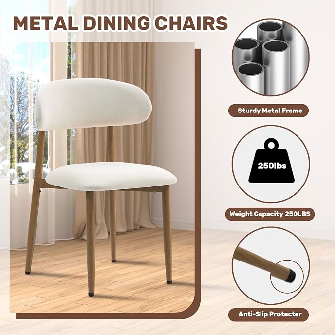 UVV Dining Chairs Set of 4, Metal Kitchen Chairs - Image 5