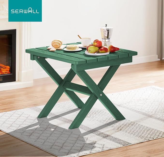SERWALL Folding Outdoor Side Table Set of 2, Portable Adirondack Side Table - Image 8