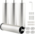 4 Pack Bed Support Legs Extensions 6 inch Silver Sofa Legs Adjustable Furniture by Unknown