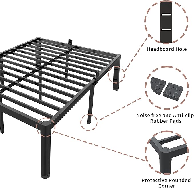 ROIL 12 inch Metal Queen Bed Frame - Image 6