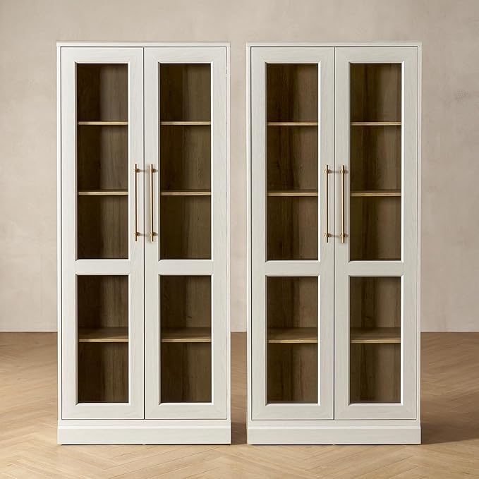 mopio Blake Tall Display Cabinet, Kitchen Buffet Pantry Cupboard, Trophy by MopioInc