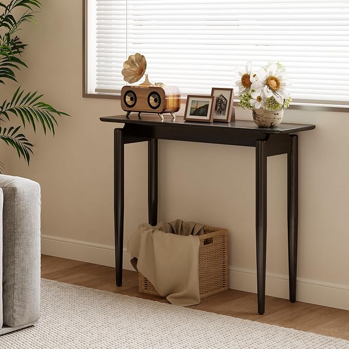 AQIMUELE Wood Console Table Black Entryway Table, Thin Console Table, Sofa - Image 3