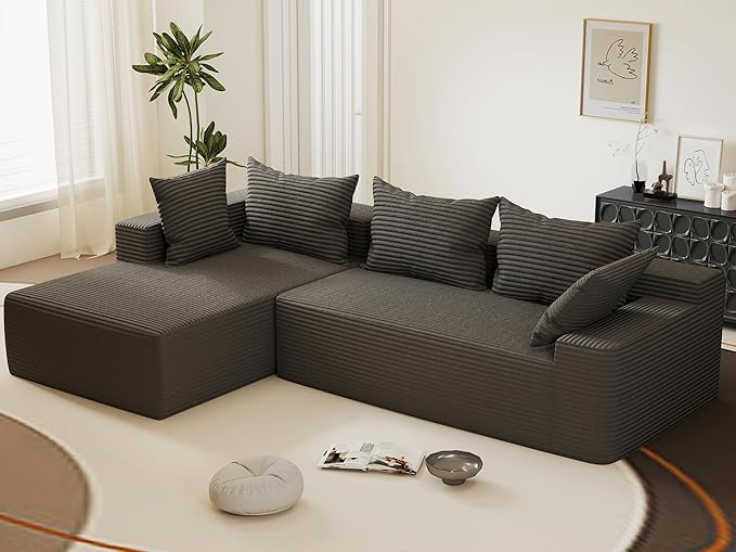 108"Modern Sectional Sofa, Modular Convertible L-Shape Sofas, Upholstered by LSSBOUGHT