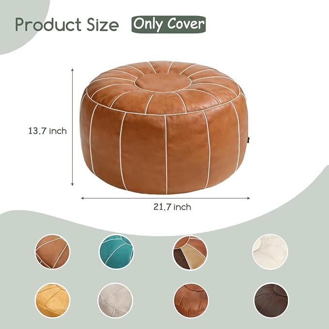 Thgonwid Unstuffed Moroccan Storage Pouf Foot Stool Ottoman Seat, No Filler - Image 3