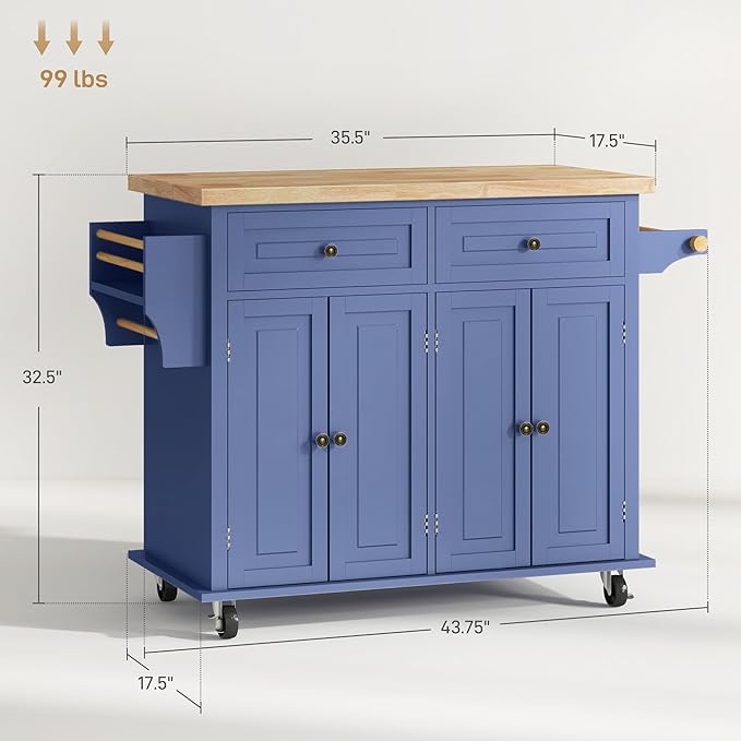 HOMCOM Kitchen Island Cart - Image 7