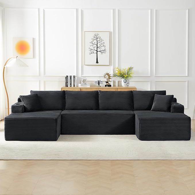 125" Modular Sectional Sleeper Sofa, Boneless Cloud Couch by HANXIN