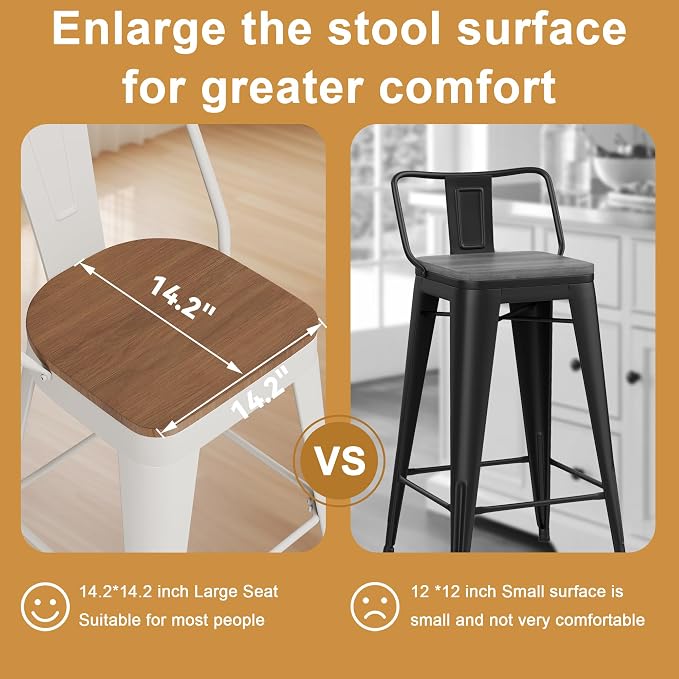 Andeworld Metal Bar Stools Set of 2, 30 inch Bar Height Barstools - Image 4