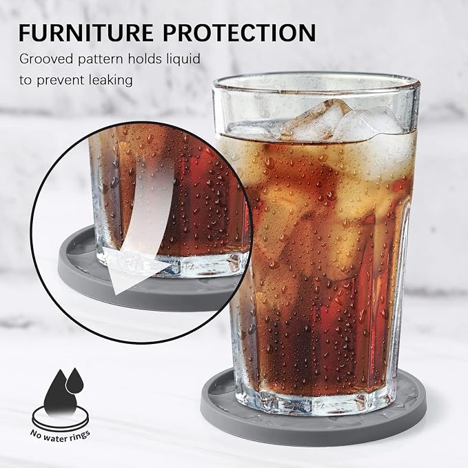 ME.FAN Silicone Coasters with Holder, Drinking Coasters - Image 4