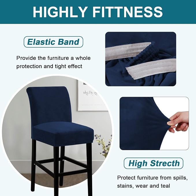 Turquoize Bar Stool Covers 4 Pack Bar Stool Covers - Image 4