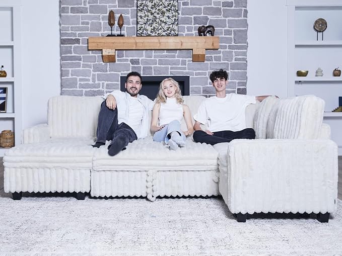 Belffin Corduroy Sectional Sleeper Sofa - Image 8