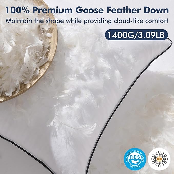 MIULEE Goose Feather Down 14x36 Pillow Insert - Image 2