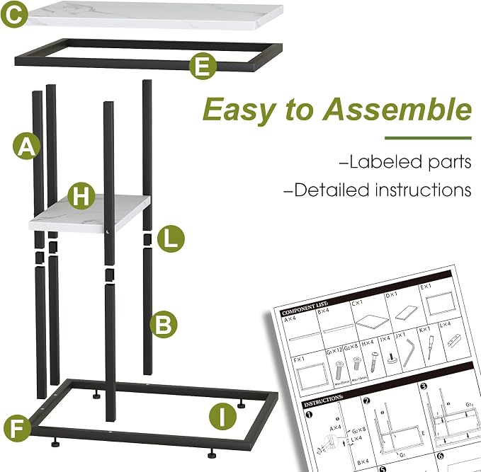 Easy Paws C Shaped End Table, Small Side Table - Image 7