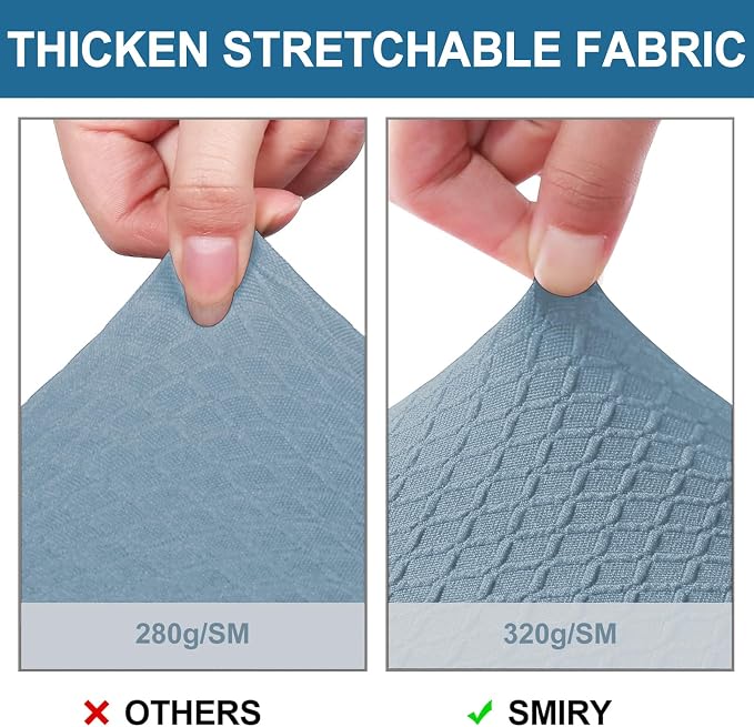 Smiry Waterproof Seat Covers for Dining Room Chairs Set of 6, Stretch Jacquard - Image 4