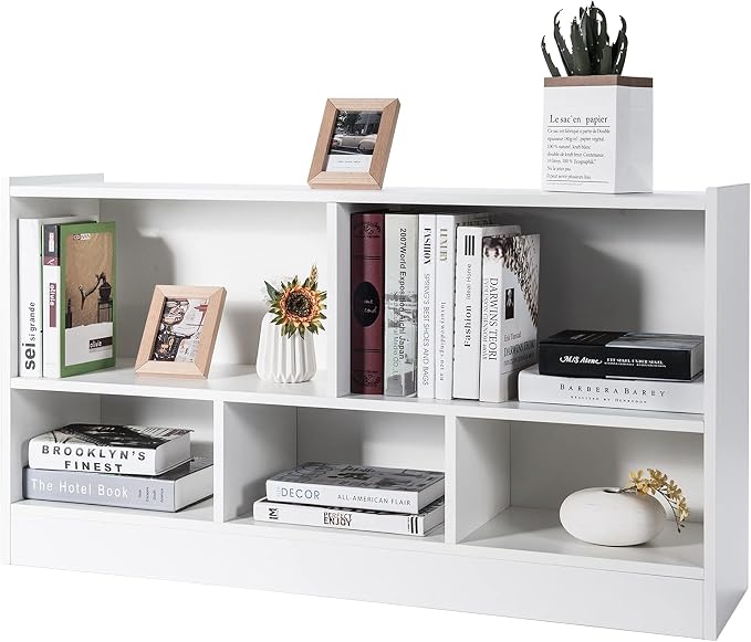 Tangkula 5 Cube Bookcase, 2 Tier Wooden Storage Open Bookshelf, Kid's Playroom by TANGKULA