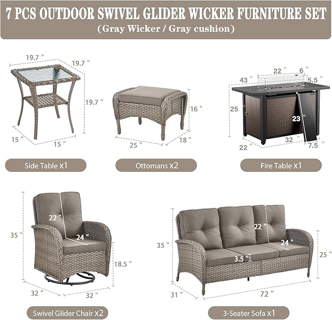Belord 8 Piece Patio Furniture Set - Image 2