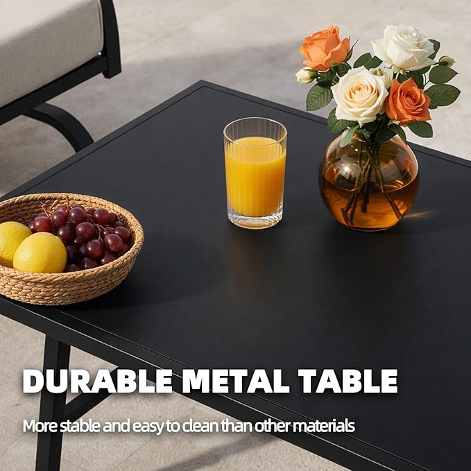 ALAULM 4 Piece Patio Furniture Set, Outdoor Metal Patio Furniture - Image 6