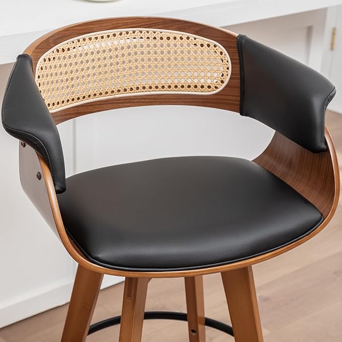 Set of 2 Rattan Swivel Bar Stools - Image 7