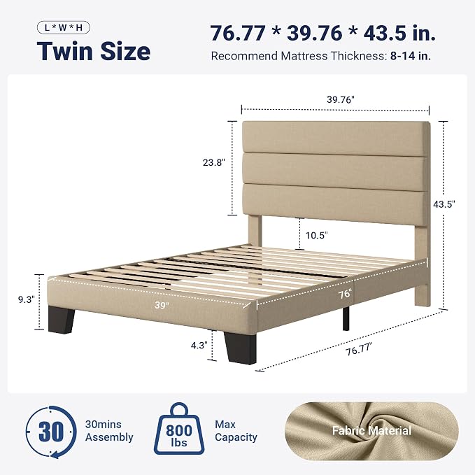 Allewie Twin Size Platform Bed Frame - Image 2