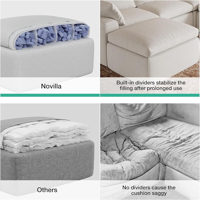 Novilla 104.3" Modular Cloud Couch, Modern Sectional Sofa - Image 11
