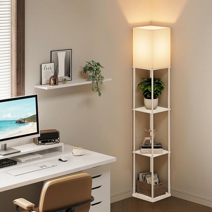 Gupuzm Floor Lamp with Shelves, 4 Layer Square Standing Lamp with 3 Color - Image 5