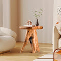 18.9 inch Live Edge Wood Stool, Live Edge Wood Stool, Freeform Mushroom Side by Unknown