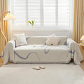 VClife Sofa Couch Cover Washable- Modern White and Gray Striped Jacquard Couch by VCLIFE