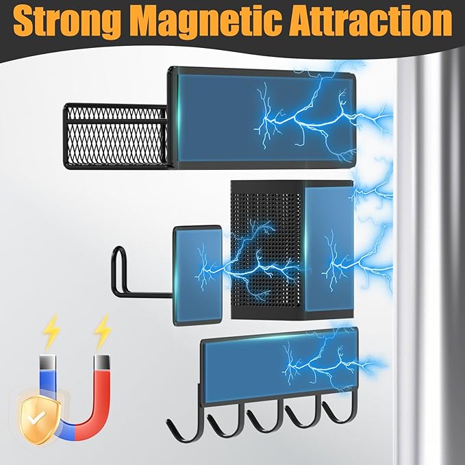 Magnetic Spice Rack for Refrigerator, 10 Pack 100% Metal Strong Magnet Shelf - Image 3