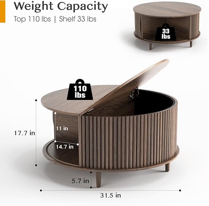 JOINICE Round Coffee Table - Image 2
