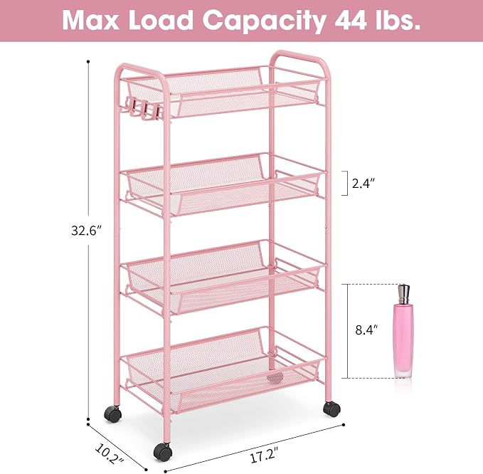 TOOLF 4 Tier Rolling Utility Cart - Image 6