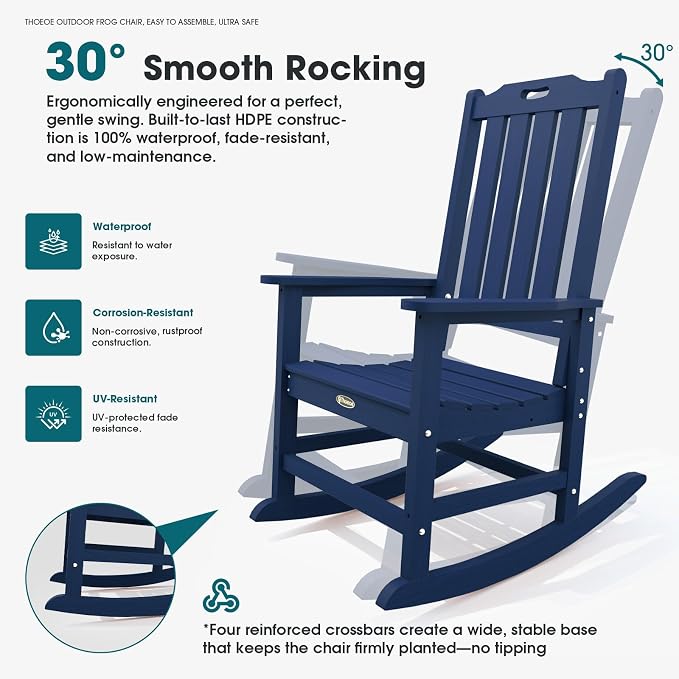 THOEOE Oversized Rocking Chair, Outdoor Rocking Chair - Image 3