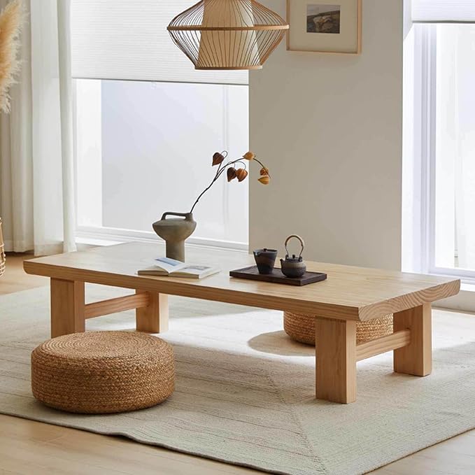 Japanese Style Solid Wood Coffee Table - Image 6