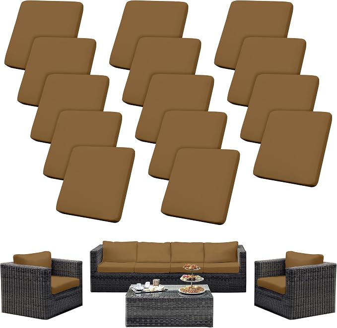 Outdoor Cushion Covers Set, Replacement by SUKAIKEQA