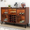 Loomie Wine Bar Cabinet with LED Light, Home Coffee Cabinet with Wine Rack and by LOOMIEDirect
