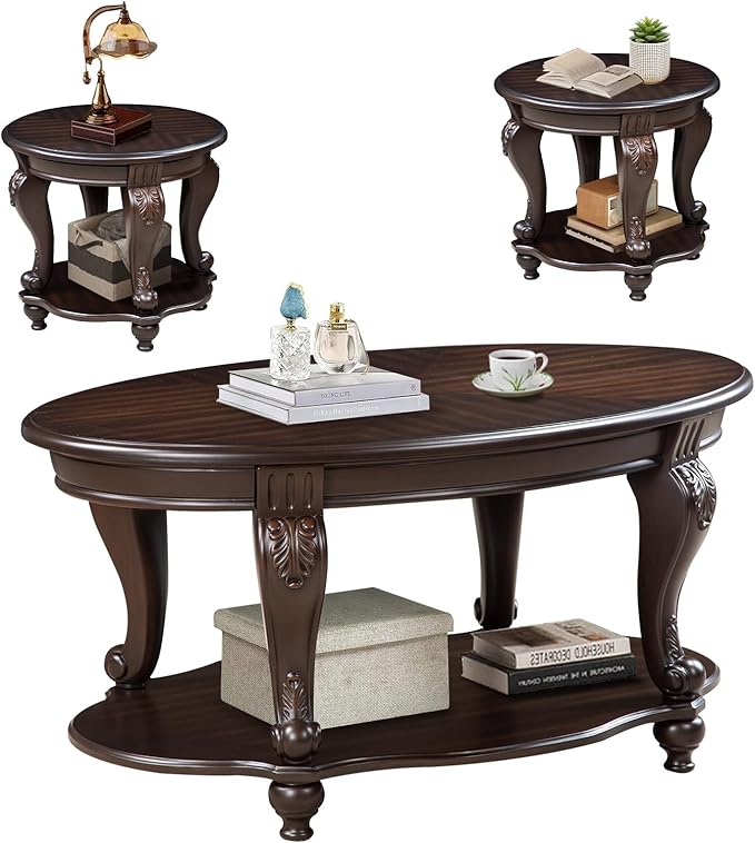 LKTART Wood Coffee Table Set by LKTART