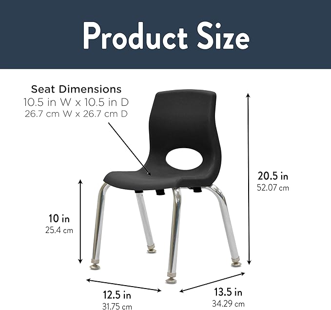 Children’s Factory MyPosture Plus 10" Chair, 2 Pack, Stackable Ergonomic - Image 2
