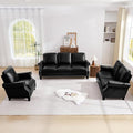 LEVNARY Compact PU Leather Sofa Set 3 Piece, Small Space Couch Set by LEVNARY
