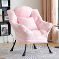 Lazy Chair for Living Room, Large Pink Accent Chair by HomeEastllyHome