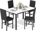 Recaceik Dining Table Set for 4, Modern 5 Piece Dining Table Set Faux Marble by Recaceik