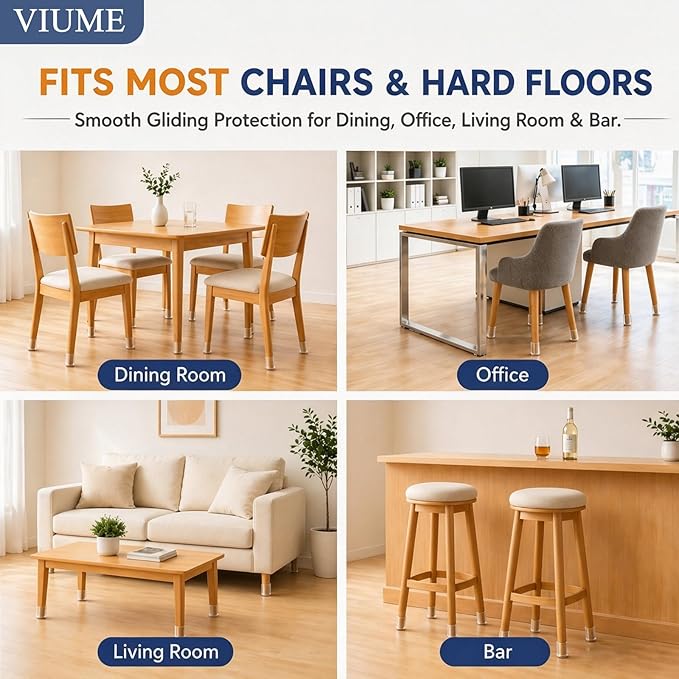 VIUME 24 Pcs Chair Leg Floor Protectors - Image 6