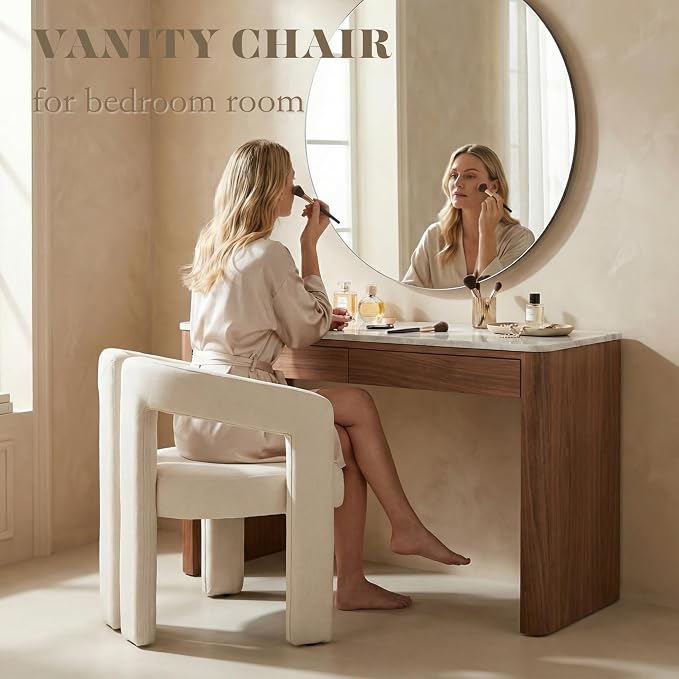 Hyfirm Upholstered Linen Barrel Dining Chair Set of 2, Modern Accent Kitchen - Image 6