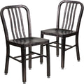 Flash Furniture Gael Commercial Grade 2 Pack Black-Antique Gold Metal by FlashFurniture