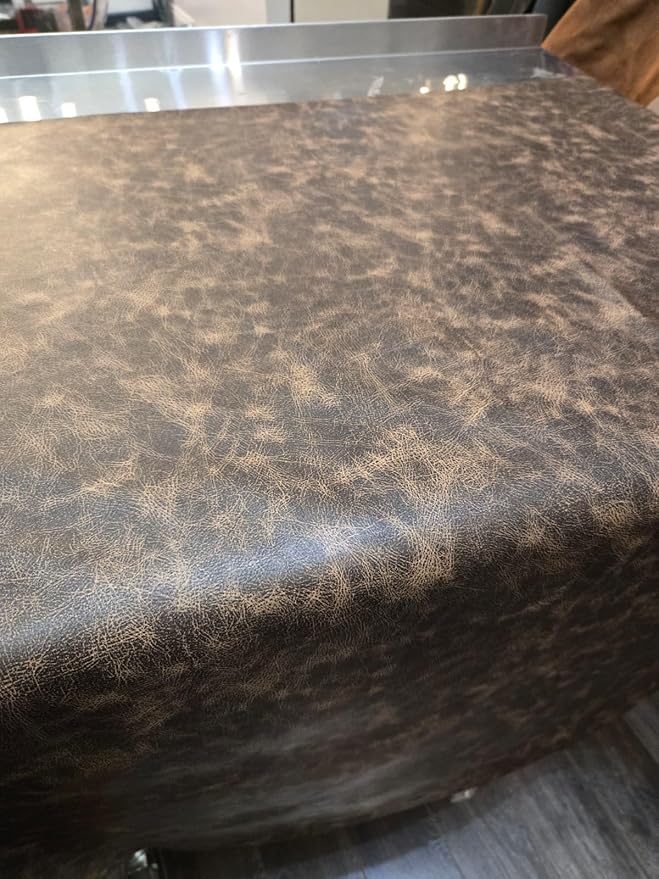 Brown Vintage Distressed Soft Faux Leather Fabric PU Peta Approved Vegan - Image 5