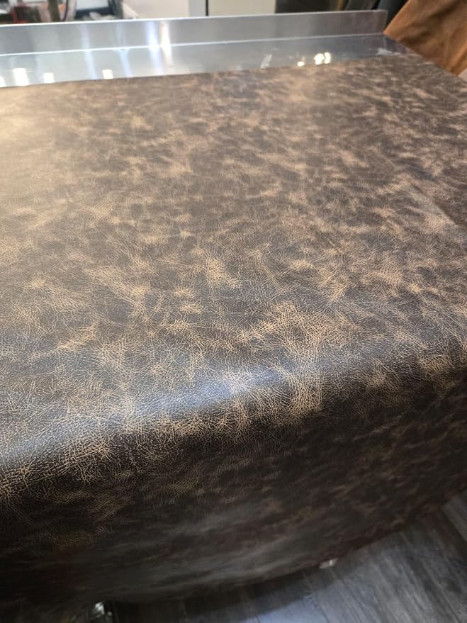 Brown Vintage Distressed Soft Faux Leather Fabric PU Peta Approved Vegan - Image 6