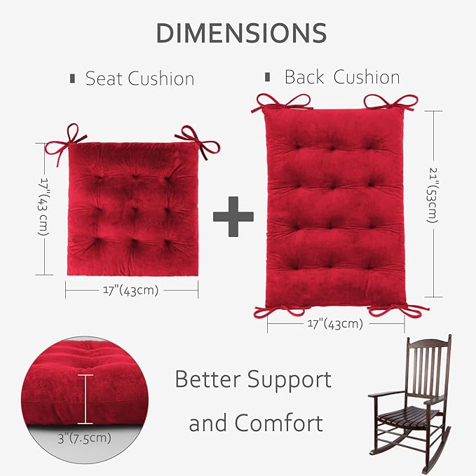 ELFJOY Rocking Chair Cushion Large Rocking Chair Pads - Image 2