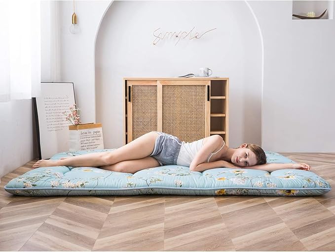 MAXYOYO Rustic Floral Korean Floor Mattress Japanese Futon Mattress, Foldable - Image 3